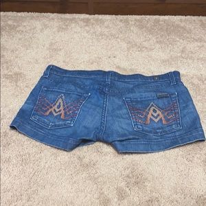 Jean shorts with Swarovski crystals
